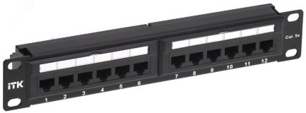 Патч-панель 1U кат.5E UTP 12 портов 10дюйм Dual IDC PP12-1UC5EU-D05-10 ITK