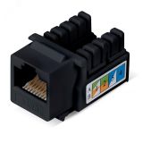 Вставка Keystone Jack RJ-45, категория 6, заделка тип 110, черная 9483c Cabeus