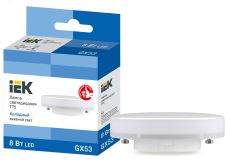 Лампа светодиодная T75 таблетка 8Вт 230В 6500К GX53 IEK LLE-T80-8-230-65-GX53 IEK