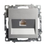 Розетка компьютерная 1-местная RJ-45 (механизм), серия Катрин, серебро 39585 STEKKER