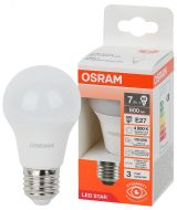 Лампа светодиодная LED Star Грушевидная 7Вт (замена 60Вт), 600Лм, 6500К, цоколь E27 OSRAM 4058075695689 LEDVANCE