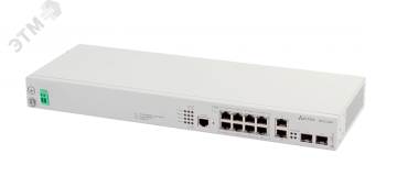 Коммутатор управляемый L3 PoE+ 8 портов 10/100/1000 Мб/с, 2хSFP, 48В DC 1000701018 ELTEX