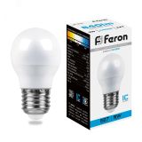 Лампа светодиодная LED 9вт Е27 дневной матовый шар 25806 FERON