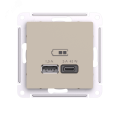 ATLASDESIGN USB РОЗЕТКА A + тип-C 45Вт высокоскор.заряд. QC,PD, механизм, ПЕСОЧНЫЙ ATN001229 Systeme Electric
