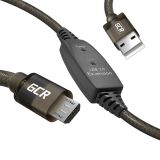 Кабель USB 2.0 AM на Micro B, 10 м., активный, с усилителем сигнала, разъем для доп.питания 1000699095 Greenconnect
