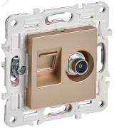 SKANDY Розетка двойная TV+RJ45 кат.5E SK-A14Sa песочный IEK SK-AK20-1-K98 IEK