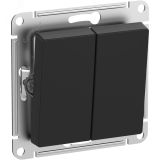 ATLASDESIGN AQUA Выключатель 2-клавишный, IP44, сх.5, 10АХ, механизм, КАРБОН ATN441051 Systeme Electric