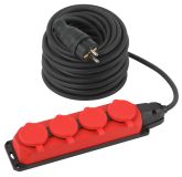Удлинитель силовой UK-4e-3x1,5-30m-IP44(KG) с заземлением 4 розетки каучук 30м КГ 3х1,5мм2 IP44 Б0057588 ЭРА
