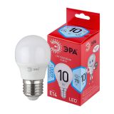 Лампа светодиодная E14 10Вт шар нейтральный белый свет RED LINE LED P45-10W-840-E14 R Е14 / ЭРА Б0050233 ЭРА