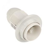 Патрон пластиковый E14 с кольцом белый LHP-E14-r EKF