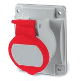 Розетка скрытой установки с наклоном  IP44 16А 3P+E 400В. Пружинный зажим. DIS4131666F DKC