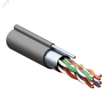 Кабель витая пара TERACOM PRO Cat.5E F/UTP 4 пары solid 24AWG с тросом сталь 1,2 мм оболочка LDPE цвет черный (катушка 305м) TRP-5EFTP-04PE-BK-OTW3 EKF