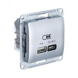 GLOSSA USB РОЗЕТКА A + тип-C 45W высокоскор.заряд. QC, PD, механизм, АЛЮМИНИЙ GSL000329 Systeme Electric