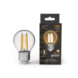 Лампа светодиодная филаментная LED 13 Вт 1100 лм 2700К AC210-240В E27 шар P45 теплая Black Filament 105802113 GAUSS
