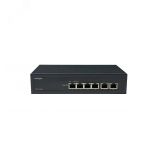 Коммутатор неуправляемый PoE 4 порта 10/100/1000 Мб/с, 2хRJ45, 56 Вт PUS-TT04-60RM POWERTONE