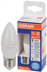 Лампа светодиодная LED 7Вт Е27 4000К 600Лм свеча 220В (замена 60Вт) OSRAM 4099854186363 LEDVANCE