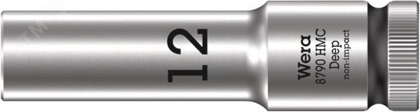 Головка торцевая шестигранная 8790 HMC Deep DR 1/2 глубокая 12 x 83 мм WE-004552 Wera