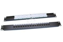 Патч-панель 19' 1U 16 портов RJ45 категория 5e Dual IDC ROHS черный 246054 Hyperline