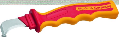 Нож для снятия изоляции с пяткой VDE 1000В 40х195 мм, рукоятка SoftGripp 2043K NWS