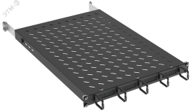 Полка стационарная ITK by ZPAS19'' 1U с кабельным органайзером и щеточным вводом нагрузка до 120кг 850мм черная ZP-FS05-U-1U-89 ITK