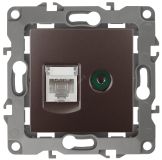 Розетка комбинированная RJ45+TV, Эра12, бронза, 12-3110-13 Б0027448 ЭРА