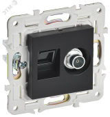 SKANDY Розетка двойная TV+RJ45 кат.5E SK-A14Bl черный IEK SK-AK20-1-K02 IEK