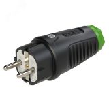 Вилка каб 16A/250V/2P+E/IP54 корпус черный, маркер зеленый 00-00027000 PCE