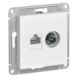 Розетка ATLASDESIGN двойная ТВ + компьютерная RJ45 категория  5Е белый ATN000189 Systeme Electric