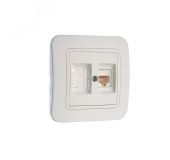 Lillium бел/бел розетка CAT5e + гнездо 70035 Makel