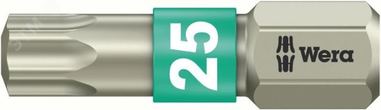 Бита 3867/1 TS TORX нержавеющая сталь хвостовик 1/4 C 6.3 TX 25 x 25 мм WE-071035 Wera