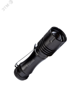 Фонарь ручной 1Вт LED/с линзой/с зумом/1xAA/корпус алюминий/зажим для крепления, КОСМОС KOS105B Космос