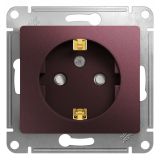 GLOSSA розетка с заземлением со шторками баклажановый GSL001145 Systeme Electric