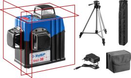 Нивелир лазерный 3х360град., 20м/70м, точн. +/-0,3 мм/м, штатив КРЕСТ 3D №2 34908-2 ЗУБР
