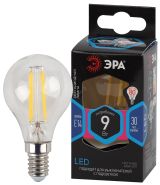 Лампа светодиодная F-LED P45-9w-840-E14 (филамент, шар, 9Вт, нейтр, E14) (10/100/4000) Б0047026 ЭРА