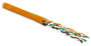 Кабель витая пара UUTP4-C5E-P24-IN-LSZH-OR-305 (305 м) неэкран U/UTP 236872 Hyperline