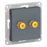 Аудиорозетка ATLASDESIGN двухместная грифель ATN000787 Systeme Electric