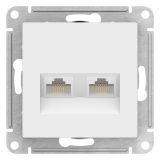 ATLASDESIGN РОЗЕТКА двойная компьютерная RJ45+RJ45, кат.5Е, механизм, ЛОТОС ATN001385 Systeme Electric