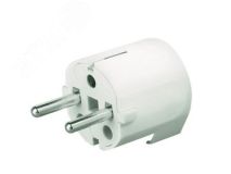 Вилка кабельная бытовая с боковым вводом кабеля белая 16А IP20 2P+E 230В DIS13083 DKC