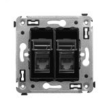 Avanti Розетка RJ-45 в стену, кат.6 двойная, ''Черный квадрат'' 4402294 DKC