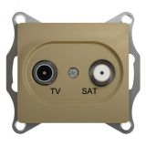 GLOSSA Розетка телевизионная TV-SAT одиночная в рамку 1дБ титан GSL000497 Systeme Electric