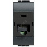 LivingLight Розетка компьютерная RJ45 STP категория 6 IDC110 антрацит L4262C6S BTicino