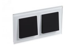 Рамка двухпостовая ATLASDESIGN NATURE, СТЕКЛО БЕЛЫЙ ATN320102 Systeme Electric