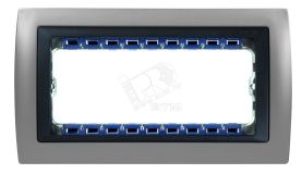 Рамка с суппортом на 8 узких модулей, S82C, алюминий - графит 82884-33 Simon