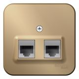 Розетка BLANCA наружная двойная компьютерная RJ45+телефонная RJ11, кат.5e, с изолирующей пластиной, титан BLNIA045114 Systeme Electric