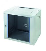Шкаф настенный 19', 15U Racknet F30 600х600, передняя дверь металлическая, боковые панели, шнуры зазаемления, светло-серый 60W-15-66-30GY Eurolan