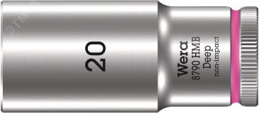 Головка торцевая шестигранная 8790 HMB DeepDR 3/8 глубокая 20 x 64 мм WE-004542 Wera