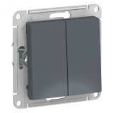Выключатель двухклавишный ATLASDESIGN схема 5 10АХ механизм грифель ATN000751 Systeme Electric