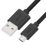 Кабель Micro USB, 1 м., черный нейлон, быстрая зарядка 3A 1000698992 Greenconnect