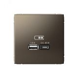 ARTGALLERY USB розетка A + тип-C 45Вт высокоскор.заряд. QC, PD, механизм, мокко GAL000629 Systeme Electric
