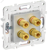 SKANDY Аудиорозетка 4-местная SK-A01S серебряный IEK SK-S40-K23 IEK